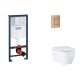 Grohe Rapid SL - Set predstenovej inštalácie, klozetu, dosky SoftClose a tlačidla Skate Cosmopolitan, kefovaný Warm Sunset SANI11BB4138