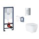 Grohe Rapid SL - Set predstenovej inštalácie, klozetu, dosky SoftClose, tlačidla Skate Cosmopolitan a súpravy na vhadzovanie tabliet, chróm SANI11BB2139