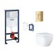 Grohe Rapid SL - Set predstenovej inštalácie, klozetu, dosky SoftClose, tlačidla Skate Cosmopolitan a súpravy na vhadzovanie tabliet, Triple Vortex, Cool Sunrise SANI11BB4157