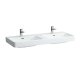 Laufen Pro S - Dvojumývadlo, 120x47 cm, 2 otvory na batérie, s LCC, biela H8149664001041