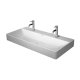 Duravit DuraSquare - Dvojumývadlo nábytkové, 100x47 cm, bez prepadu, 2 otvory na batérie, DuraCeram, biela 2353100072