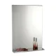Aqualine Beta - Zrkadlo, 50x70x12 cm, s poličkou, biela 57396