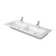 Duravit ME by Starck - Dvojumývadlo 130x49 cm, s prepadom, 2 otvory na batérie, DuraShield, biela 233613AA00
