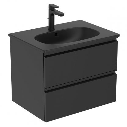 Ideal Standard Tesi - skrinka čierna s umývadlom 60 cm